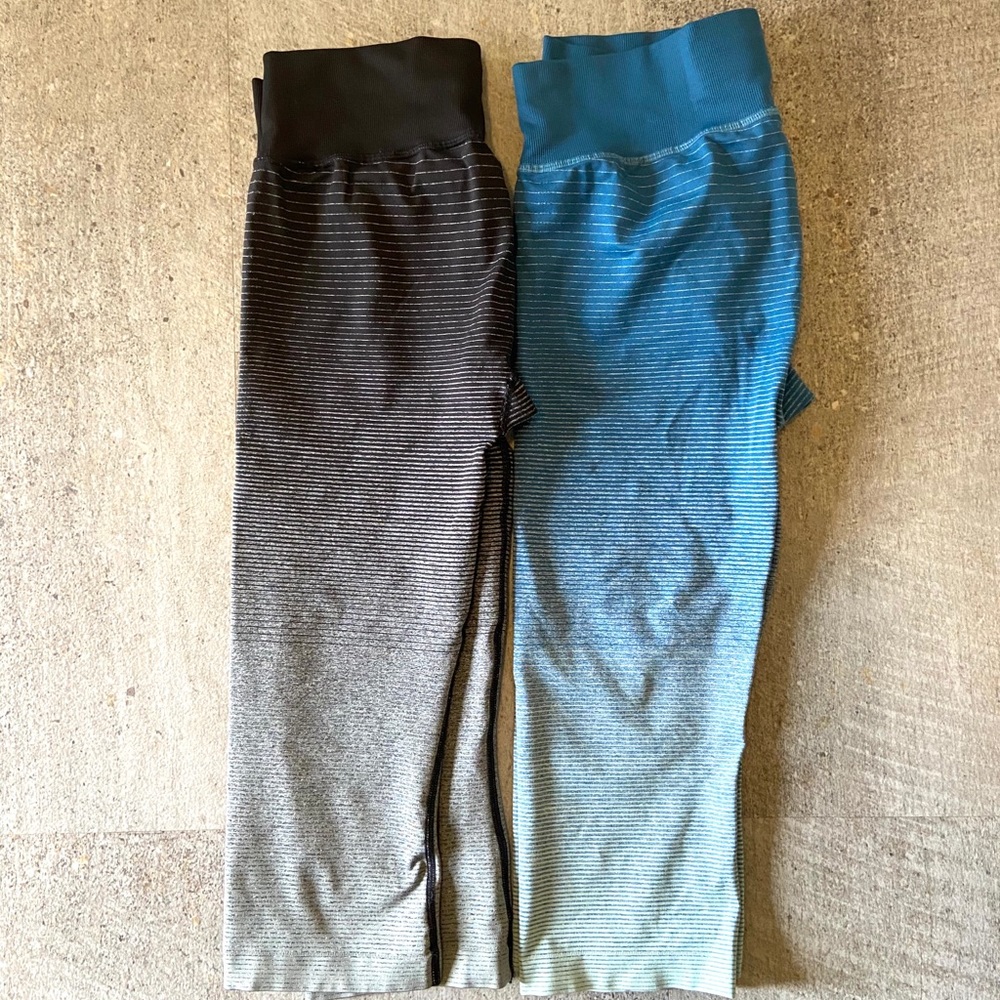 Brooks Ombré Streaker Capri Leggings Bundle M